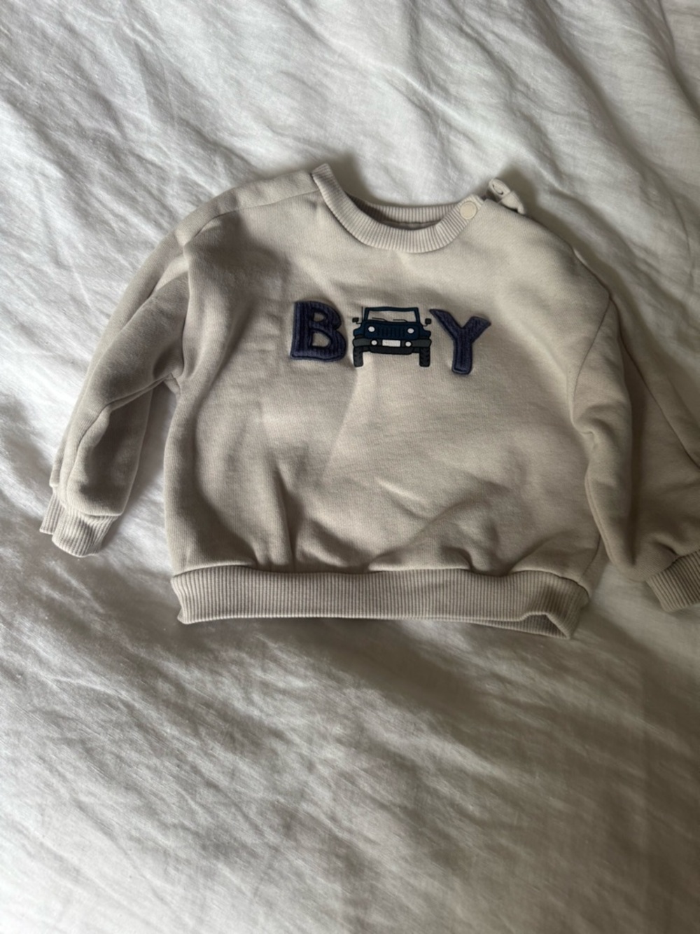 Kids Neutral 'Boy' Pullover Sweatshirt with Jeep